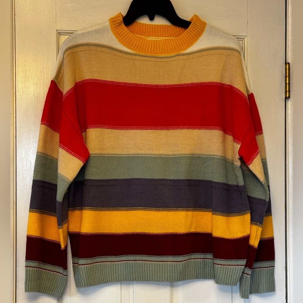 Chic Soul Red and Yellow Crewneck Sweater (3X)